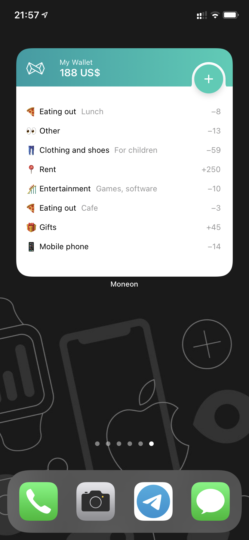 A screenshot of the widget iOS14 2